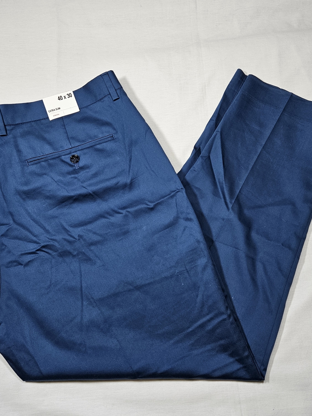 New Express Men's Extra Slim Fit Blue Stretch Suit Pants Size W40 L30 NWT